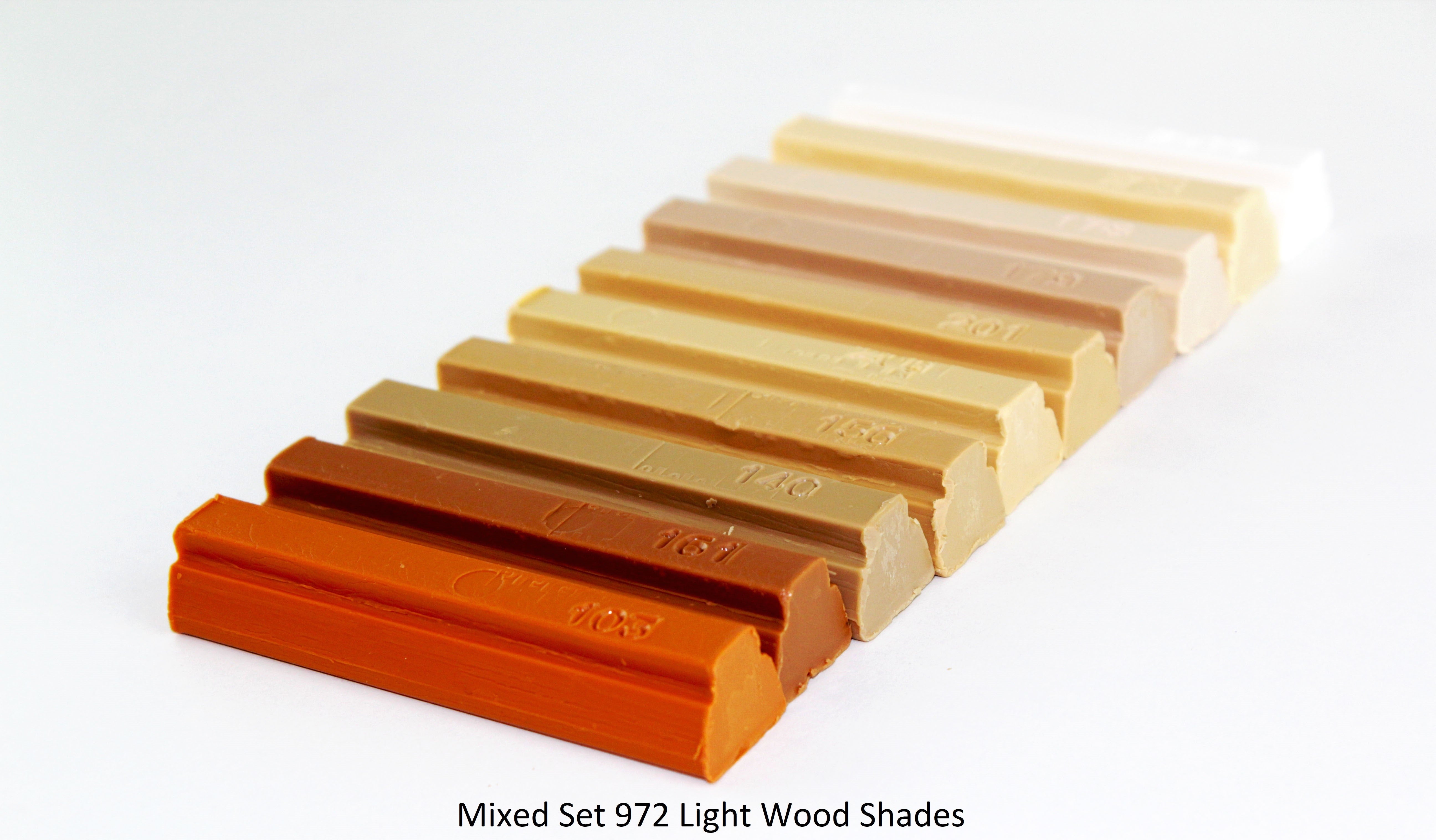 Konig Furniture Repair Wax Filler Sets 10 x 8cm Various Colours Hard or Soft Wax: 150, 171, 171 BW, 972, 973, 974 and 975