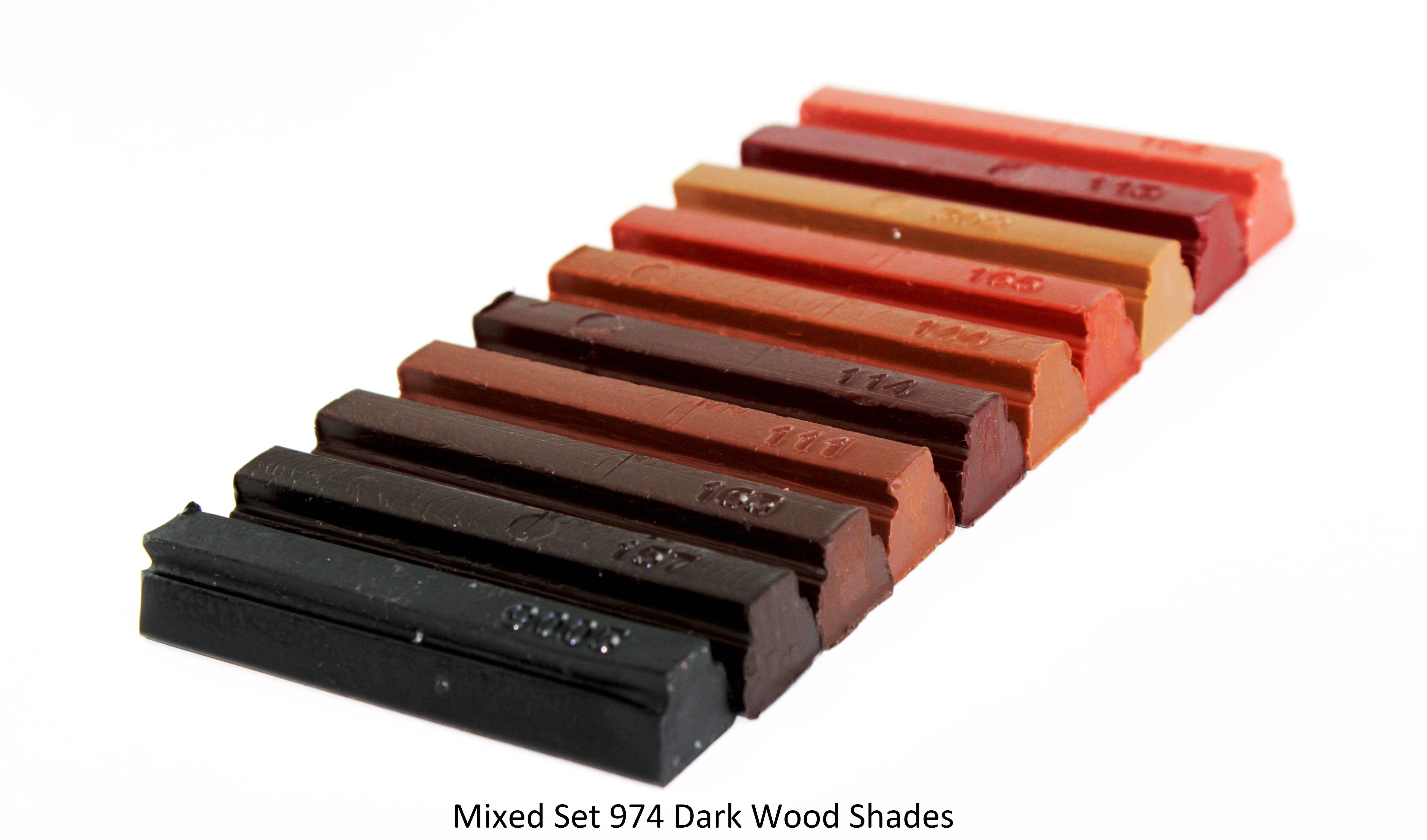 Konig Furniture Repair Wax Filler Sets 10 x 8cm Various Colours Hard or Soft Wax: 150, 171, 171 BW, 972, 973, 974 and 975