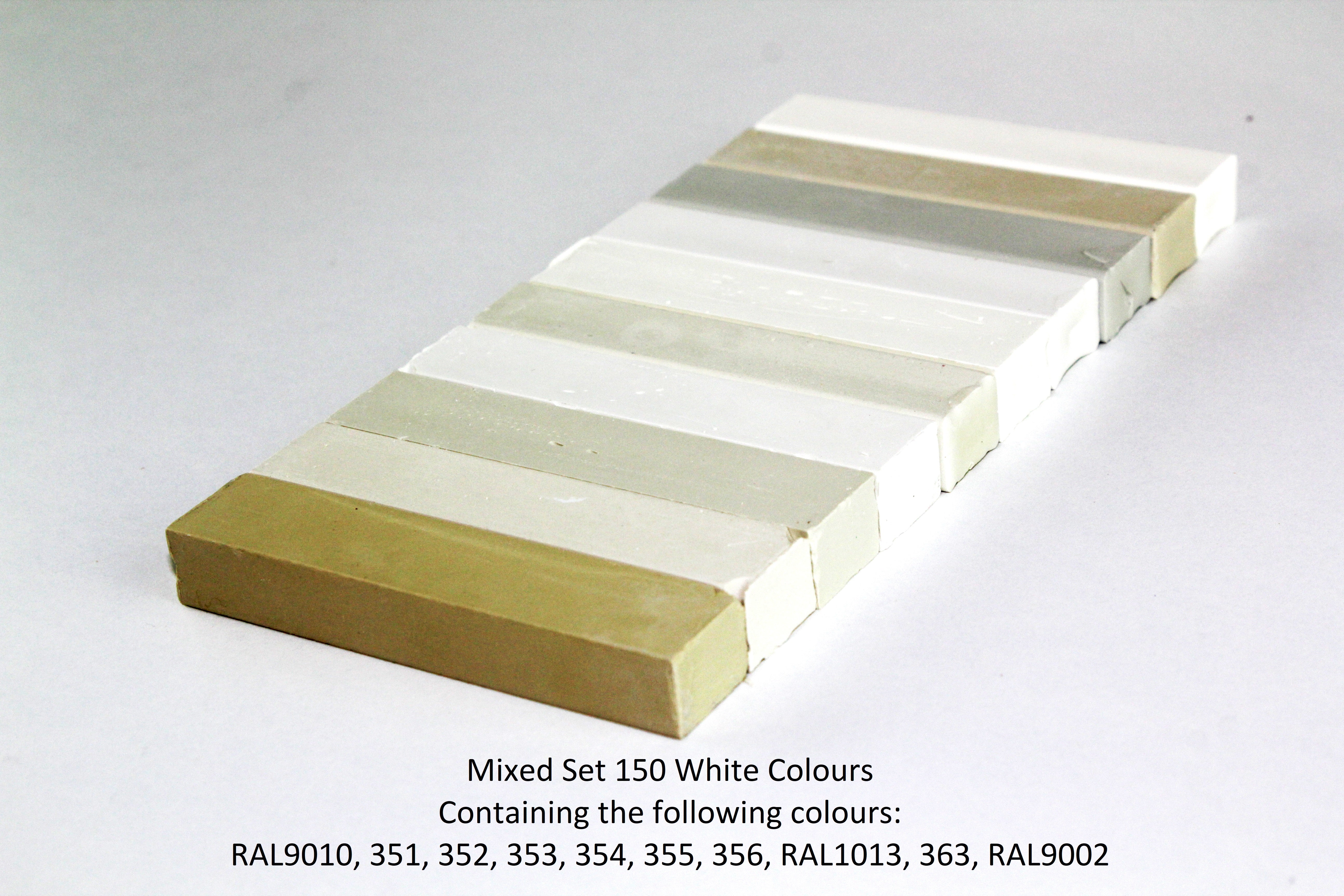 Konig Furniture Repair Wax Filler Sticks 10 x 8cm MIXED WHITES Hard or Soft Wax Set #150