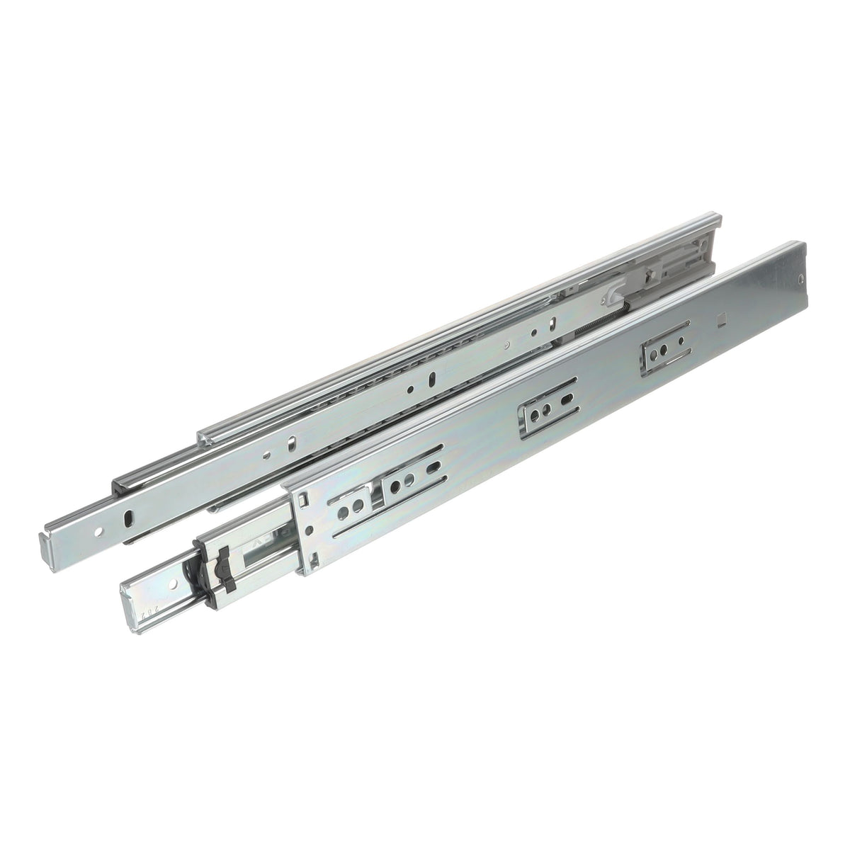 Riex NB58 Ball Bearing Slide, Full Extension, Soft-Close, 35 kg, H45, 400 mm, Nickel Finish