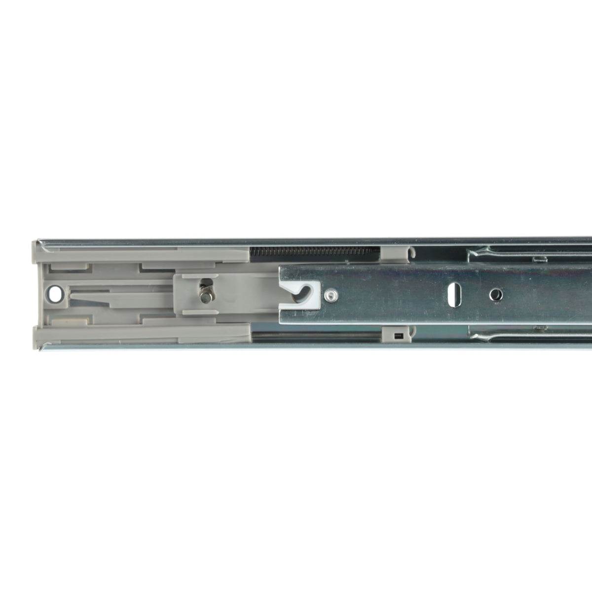Riex NB58 Ball Bearing Slide, Full Extension, Soft-Close, 35 kg, H45, 400 mm, Nickel Finish