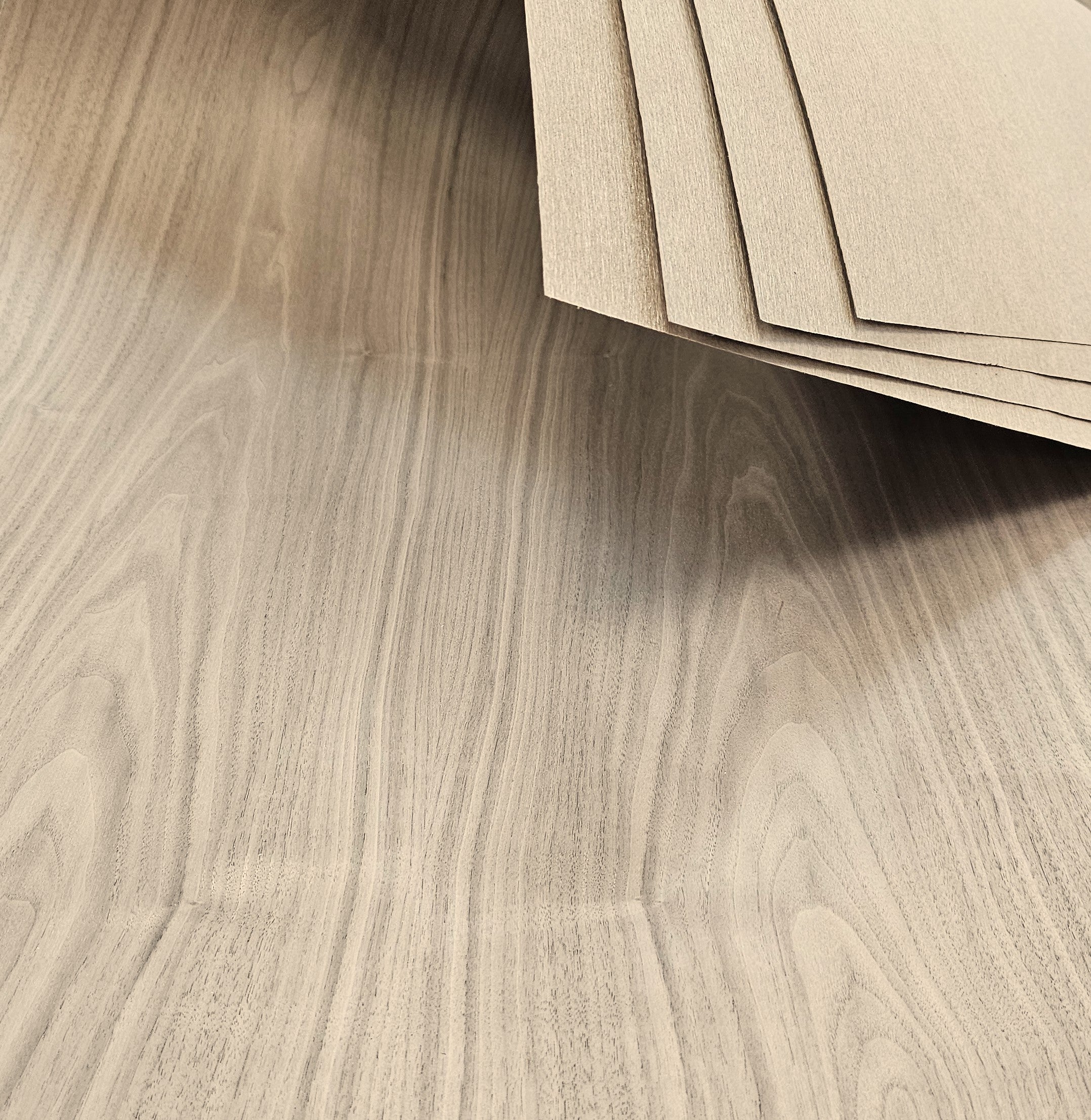 AMERICAN BLACK WALNUT Real Wood Veneer Sheet, Membrane Backed Flexi Veneer, Unglued - 2440mm x 610mm (8'x2')