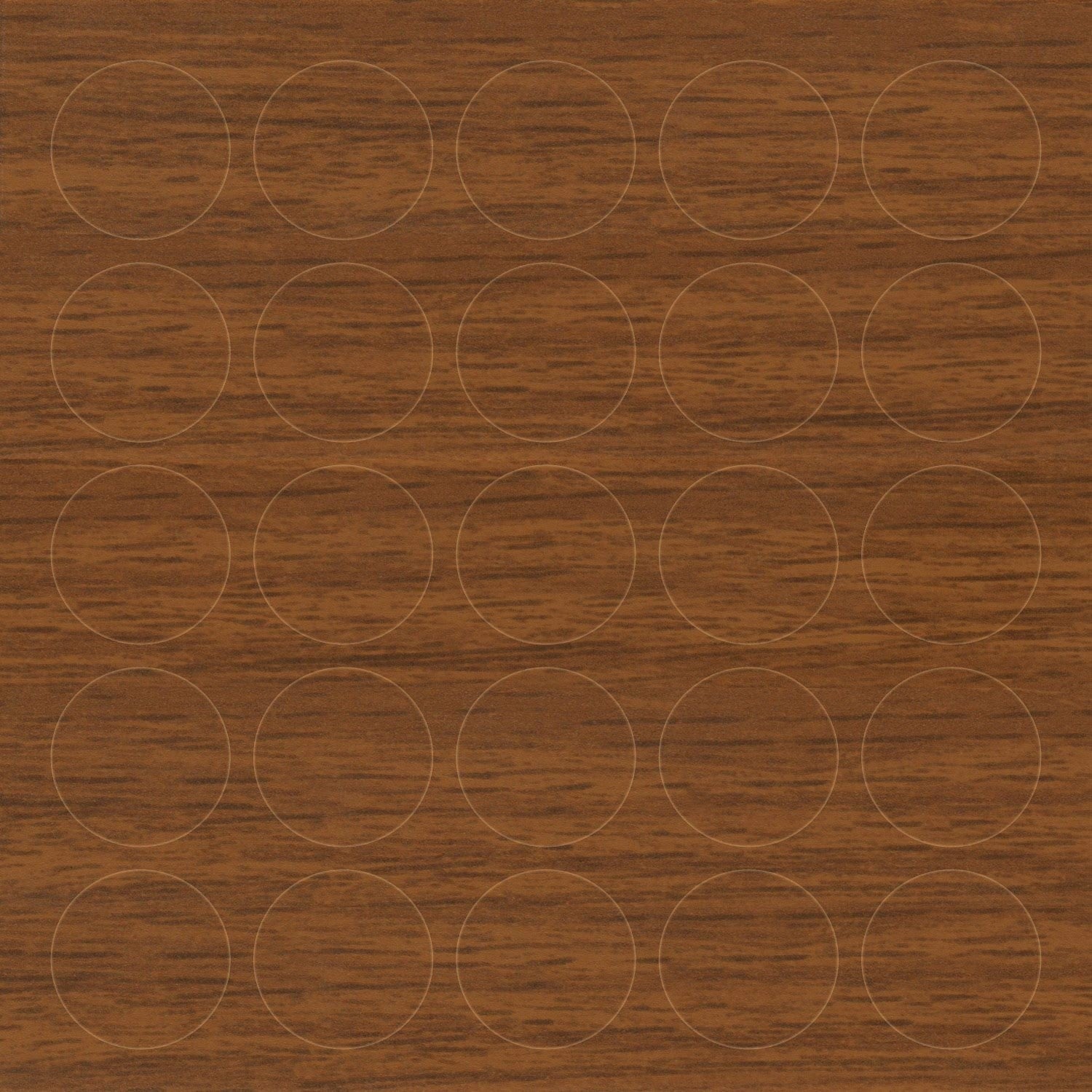 WALNUT effect Self Adhesive ABS Stick on Furniture Screw Hole Covers - 14mm