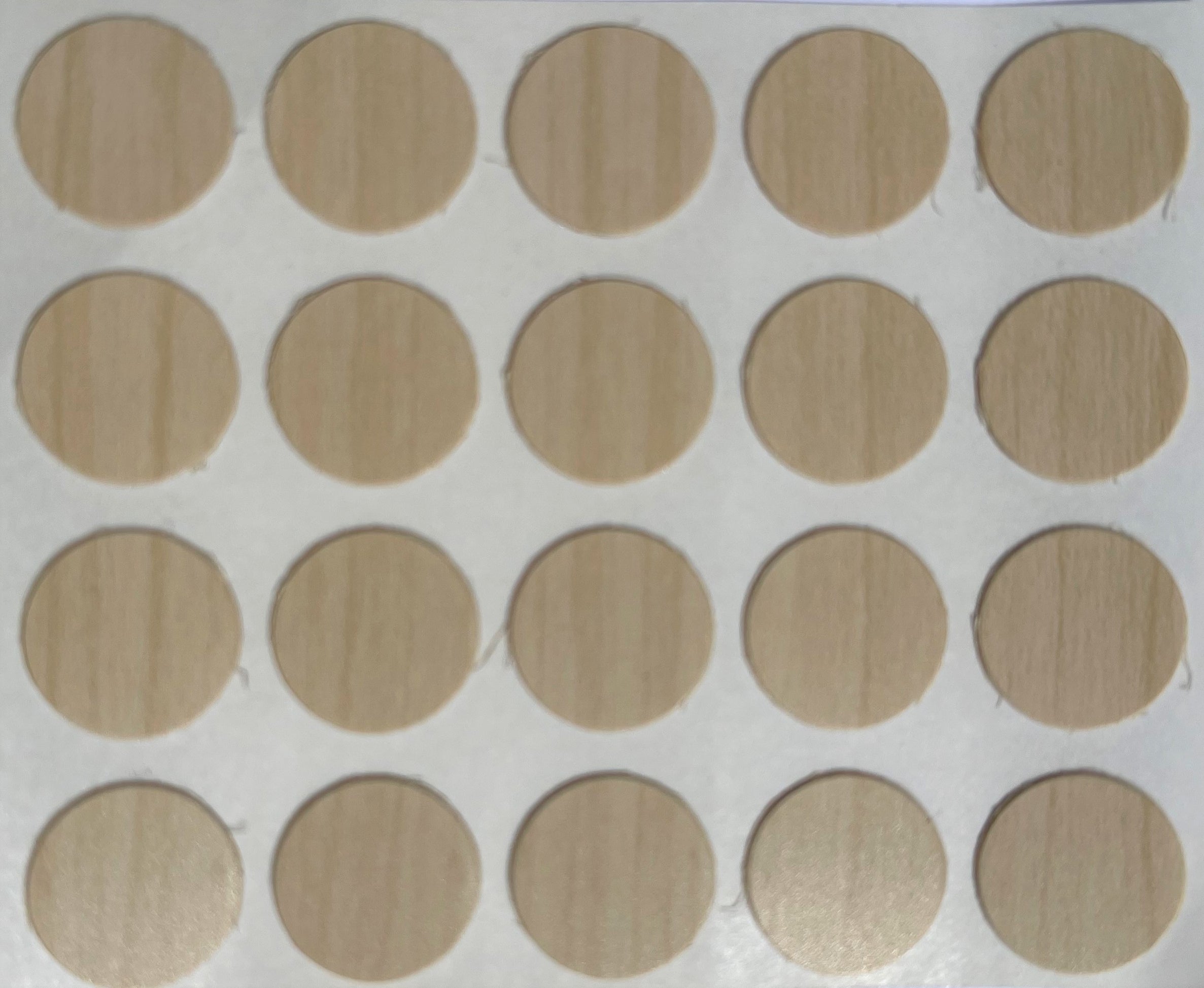 MAPLE EFFECT - Self Adhesive PLASTIC ABS Stick on Furniture Screw Hole Covers - 13mm