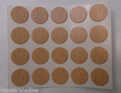 Self Adhesive ABS Stick on Furniture Screw Hole Covers, 25mm,  BEECH