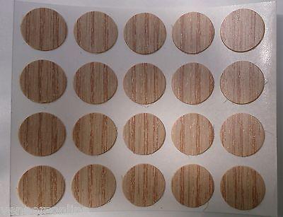 Self Adhesive Plastic Stick on Furniture Screw Hole Covers, 13mm,  AMERICAN OAK