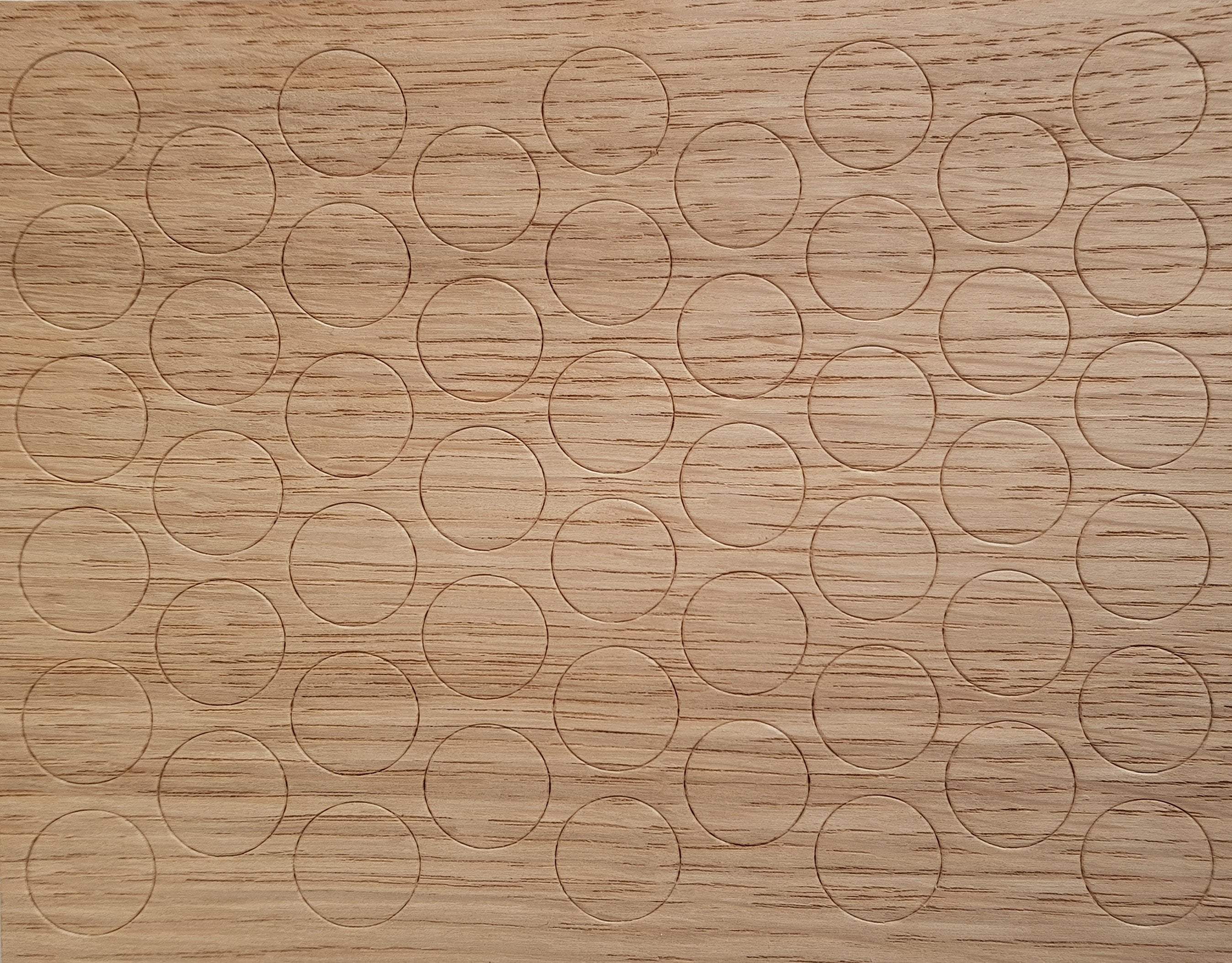 Self Adhesive Real Oak Wood Veneer Furniture Screw Hole Cover Caps, 14mm