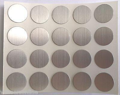 Self Adhesive Stick on Furniture Screw Hole Covers,13mm,BRUSHED ALUMINIUM EFFECT