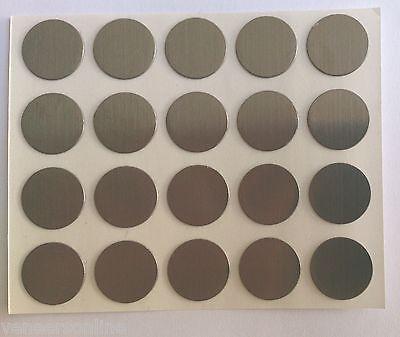 Self Adhesive Stick on Furniture Screw Hole Covers,13mm, BRUSHED STEEL EFFECT
