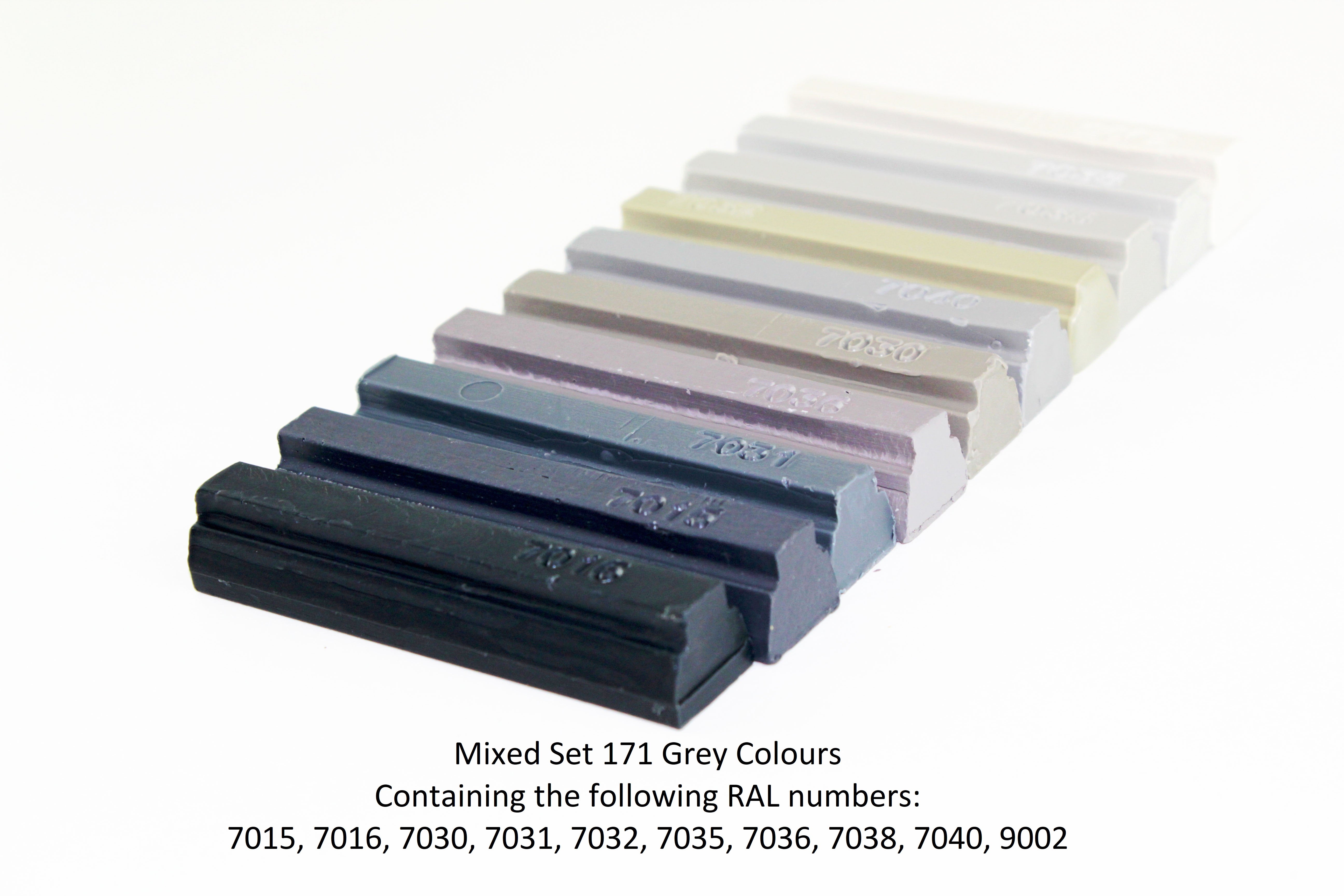 Konig Furniture Repair Wax Filler Sticks 10 x 8cm Mixed Greys Hard or Soft Wax Set # 171