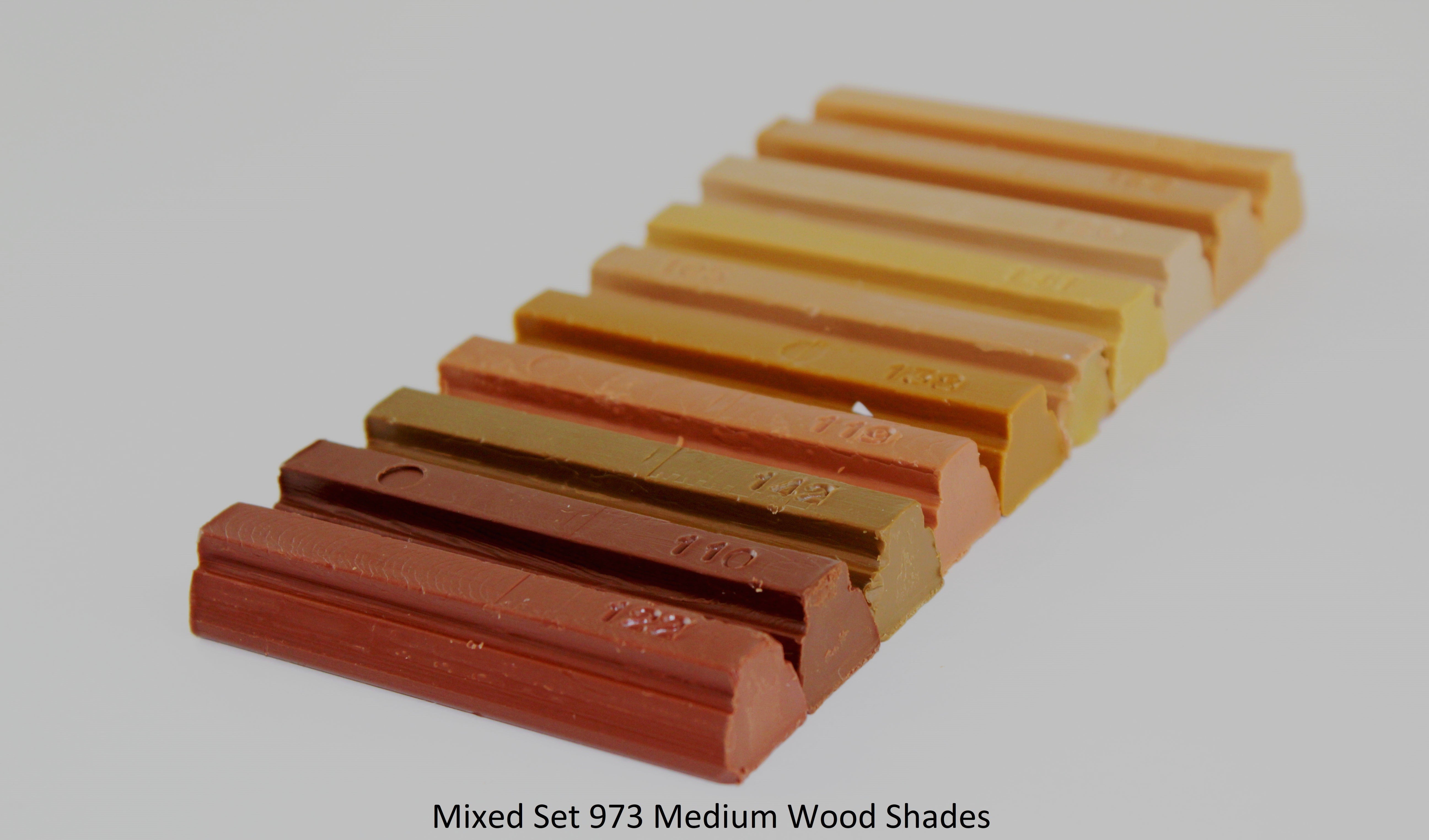 Konig Furniture Repair Wax Filler Sets 10 x 8cm Various Colours Hard or Soft Wax: 150, 171, 171 BW, 972, 973, 974 and 975