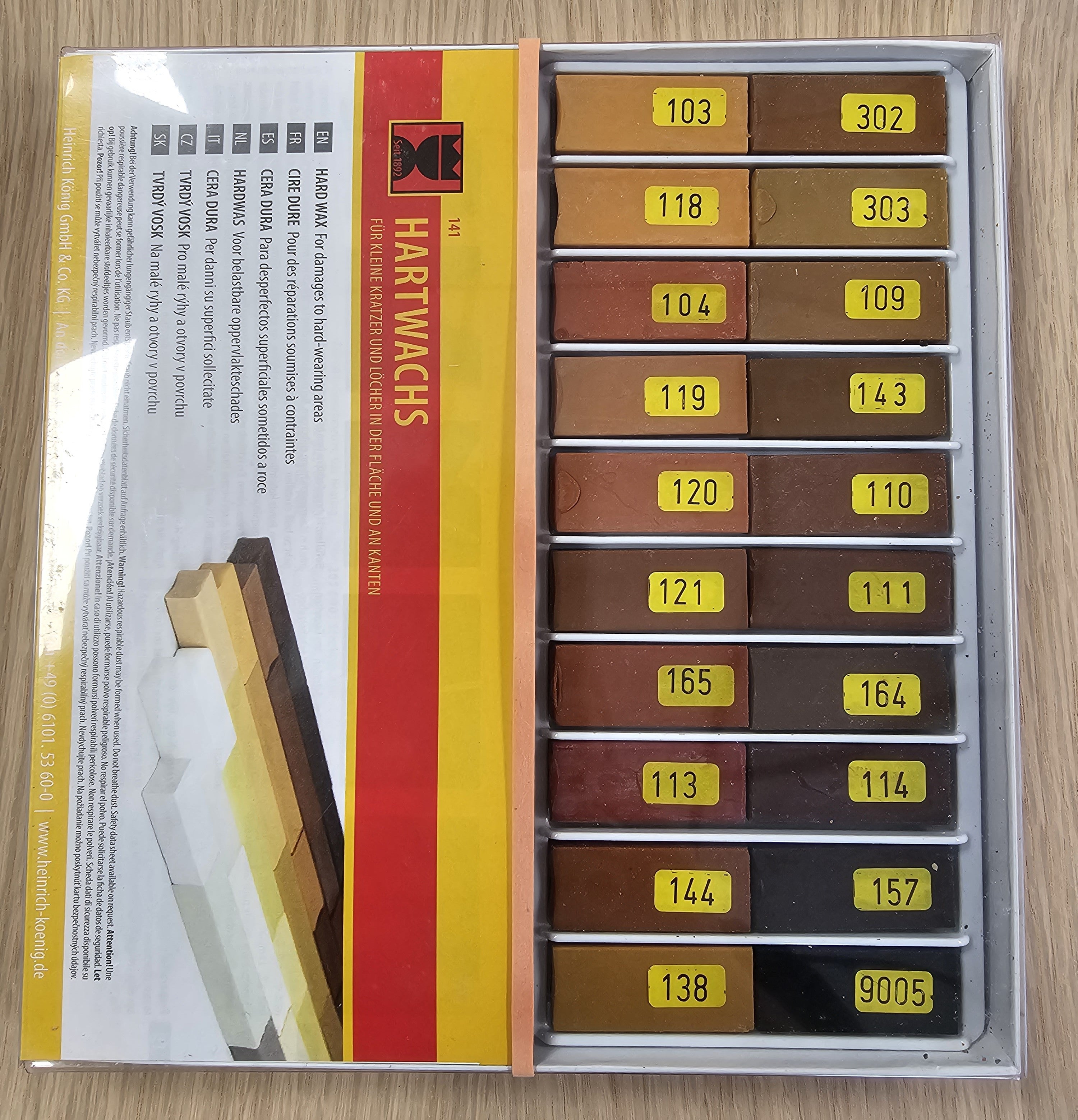 Konig Furniture Repair Wax Filler Sticks 40 x 4cm Wood Colours (#130)
