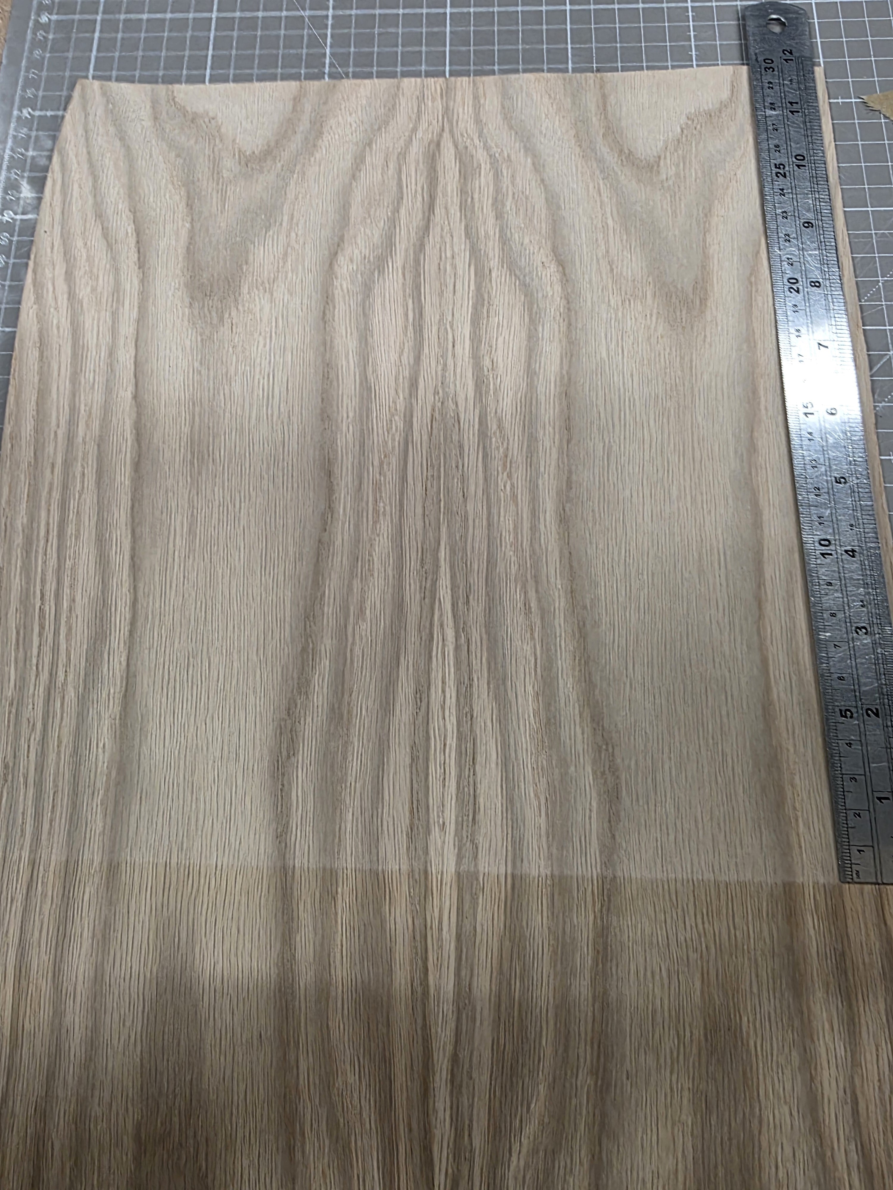 AMERICAN WHITE OAK Real Wood Sanded Veneer Sheet, Pre-Glued Iron-On, Stair String Stringer 4500mm x 300mm **CLEARANCE**