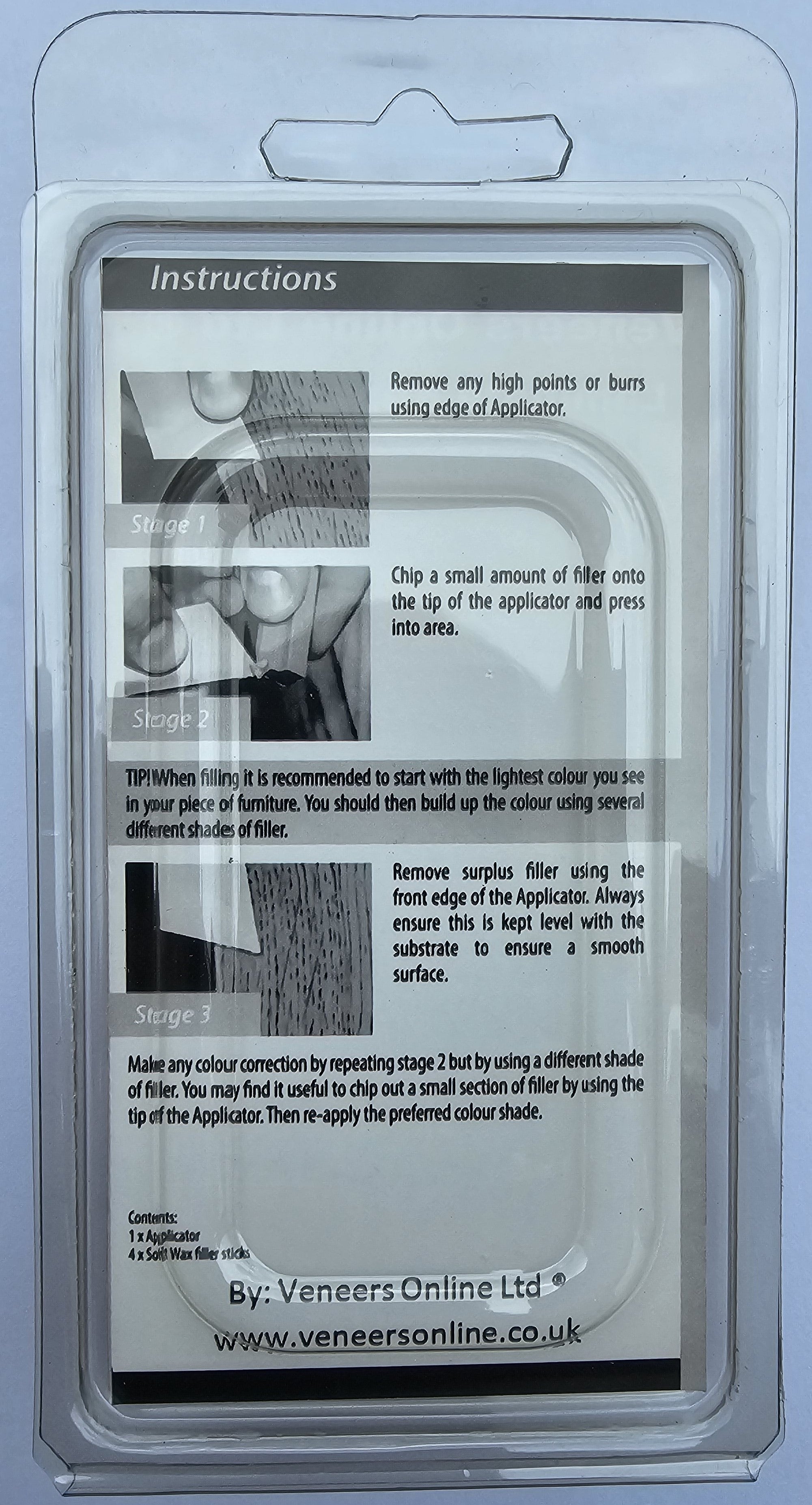 Furniture / Laminate Repair Soft Wax Filler Kit in Konig Oak Colours