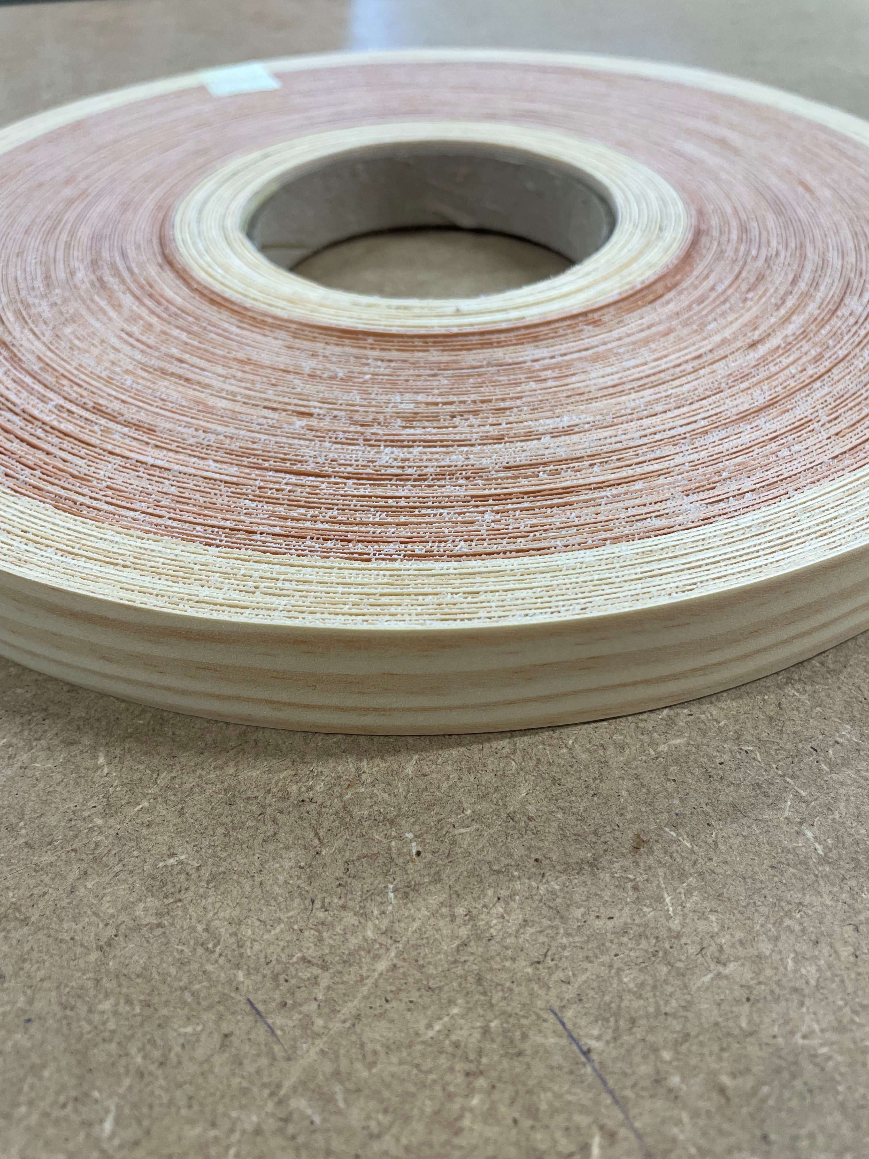 PINE Real Wood Edging, Pre-Glued Iron-On - 22mm **CLEARANCE DUE TO COLOURATION SEE PICTURES**