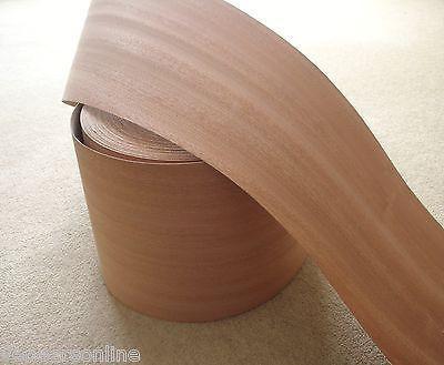 250mm WIDE IRON-ON MAHOGANY SAPELE WOOD VENEER STAIR STRING STRINGER PLINTHS ETC