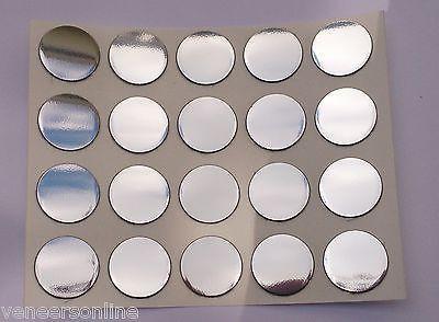 Self Adhesive Stick on Furniture Screw Hole Covers,13mm,  CHROME EFFECT
