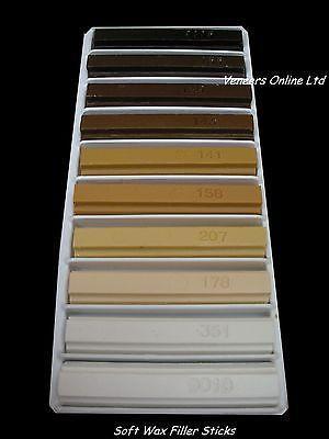 Veneers Online Softwax Soft Wax Wood Furniture Repair Filler 10 x Sticks (vo03)